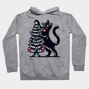 Black Cat Christmas Tree Hoodie